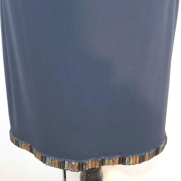 Joseph Ribkoff- Womens Black Double V Beaded Evening Dress Stunning! Sz.10 - Picture 5 of 12